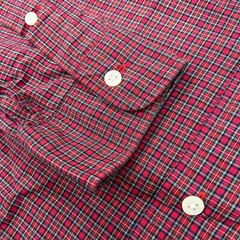 Ralph Lauren Shirt Men 15.5 34 Red Blue Button Up Custom Fit Plaid Dress Poplin
