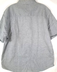 Howe-Mens Short Sleeve-Casual Button Down Shirt-XL Extra Large-Gray-100% Cotton