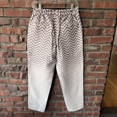 Giorgio Armani Black Label Chevron Zig Zag Silk Blend Trousers Made Italy