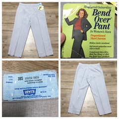NWT VTG Women’s Levi’s Bend Over Pants Gray Dacron Polyester Size 38 S 38×30.75