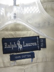 VINTAGE Ralph Lauren Shirt Men 15 1/2 Beige Oxford Cloth OCBD Flesh Pony Preppy