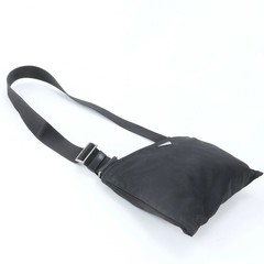 PRADA Tessuto Nylon Triangle Logo Shoulder Bag Crossbody Messenger Bag Black