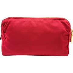 Authentic PRADA Triangle Logo Tessuto Pouch Red Nylon #36638440