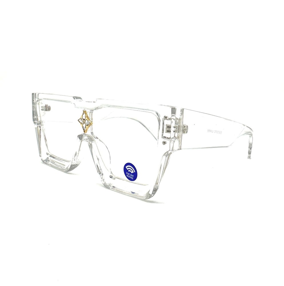 Unisex Clear Square Diamond Star Frame Blue Light Glasses