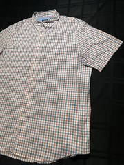 Chaps Easy Care Blue/Red/White Check Short Sleeve Button-Down Shirt Men’s XL