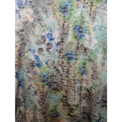 Jess & Jane “Lady Peacock” Double Layer Mesh Overlay Semi-Sheer Art to Wear