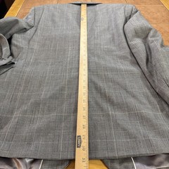 VTG Savile Row Men’s Wool Blend 2-Button Suit Gray Glen Plaid 44R Pants 38 x 32