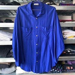 90s Issey Miyake HAI Sporting Gear Royal Blue Balloon Shirt Vintage M