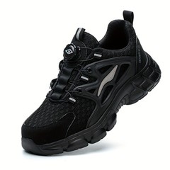 Men Safety Toe Work Shoes Rotating Buckle Breathable Non-Slip Steel Toe Sneakers