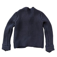 Theory Navy Wool Cashmere Chunky Waffle Knit Toggle Cardigan Women’s S/P