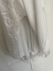 Women’s White Solid Full Slip XS Lace Trim Polyester/Elastane Hand Wash Only