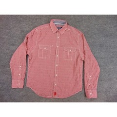 Canterbury of New Zealand Shirt Mens Large Red White Gingham Houndstooth Rugby