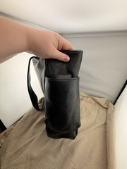 FRYE Black Leather Tote Bag Large Shopper Shoulder Purse Side Pockets