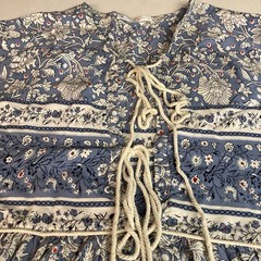 R Vivimos Midi Dress 2XL Blue Floral Tassels Cottage Milkmaid Boho Peasant