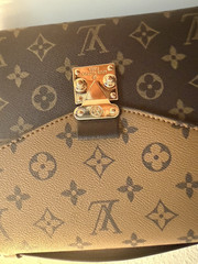 Louis Vuitton Monogram Pochette Metis Brown Top Handle Crossbody Adjustable