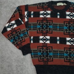 Vintage St Johns Bay Sweater Mens MED. Acrylic Wool Geometric Aztec Fair Aisle