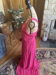 LOFT Beach Collection Pink Linen Blend Maxi Dress Strappy Halter M 34” 52”