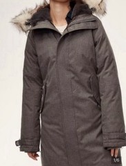 Tna Avoriaz Parka Women’s XS Gray Down Coat Water-Repellent Fur Trim Hood