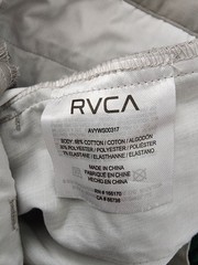 RVCA Men’s Beige Stretch Chino Twill Shorts Pockets Zip Closure AVWS00317