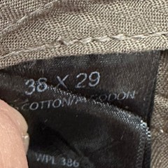 Mens Khaki Chino Pants Stone Beige Cotton Twill Straight Leg 38×29 WPL 386