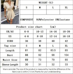 Women’s V-Neck Wrap Dress Short Sleeve Ruffle Hem Summer Casual Mini S M L XL