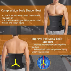 Men Neoprene Sauna Sweat Vest Body Shaper GYM Waist Trainer Fat Burner Shapewear