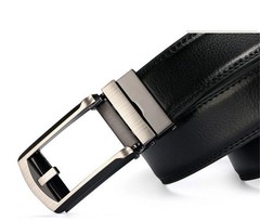 28″-50″ Men’s Leather Ratchet Dress Belts Automatic Buckle Click Sliding Belt