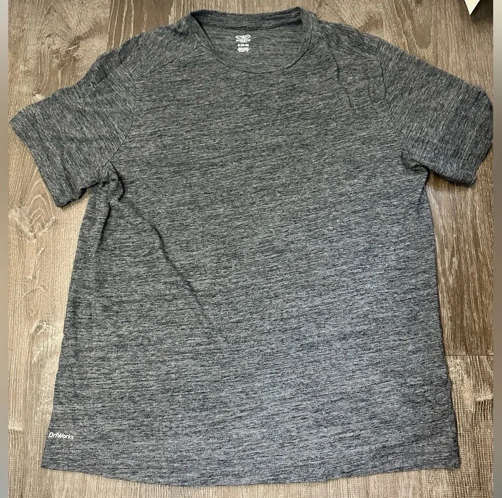 Men’s L Gray Heather Crew Neck T-Shirt