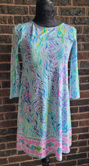 Lilly Pulitzer Womens Ophelia Blue Oasis Swing Dress Size XXS