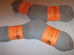 Davido Mens socks crew casual made in Italy 100% cotton 6 pack black