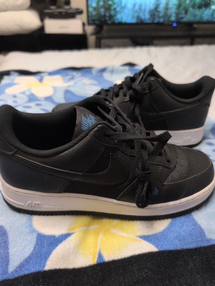 Nike Air Force 1 Low Black and Blue Sneakers- size 10