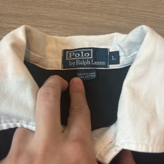 Vintage Polo Ralph Lauren Men L Rugby Shirt Black White Pony Heavy 100% Cotton