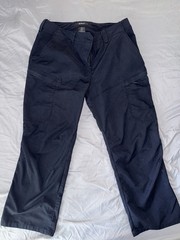 5.11 Navy Cargo Pants Regular Fit Waist 14 Twill Cotton/Poly Flat Front