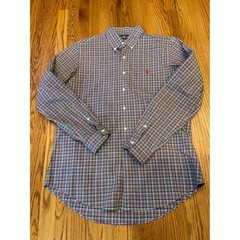 Ralph Lauren Mens Button Up Shirt L Multicolor Plaid Custom Fit Long Sleeve Pony