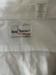 Becky Thatcher Girls White Long Sleeve Collared Solid Button-Up Shirt Size M