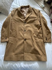 Old Navy Women’s Tan Long Lined Button Wool Blend Overcoat, Size XL