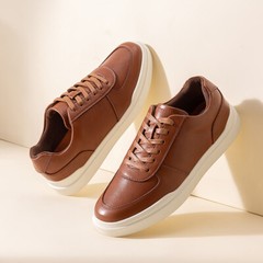US Men PU Leather Casual Shoes City Walking Shoes Breathable Fashion Sneakers
