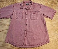 RedHead Light Red Embroidered Bass Logo Short Sleeve Shirt Button Up Mens 2XL