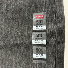 Levis 501 Original Shrink-to-Fit Jeans Mens 48×32 Big & Tall Rigid Indigo NWT