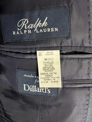 Ralph Lauren Men’s Gray Windowpane Wool/Silk Sport Coat 50L 2-Button