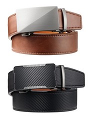 Zitahli Mens Belt 34″ to 48″ Waist Adjustable, Imperial Black/Dark Brown