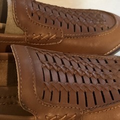 Earth Elona Leather Slip-On Loafers Women Size 9M Brown Cognac Color New