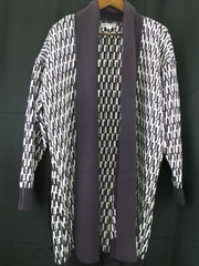 Liz Claiborne Women’s Size M Sweater Cardigan Open Front Cream Midnight Purple