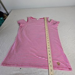 Michael Michael Kors Pink White Striped Cold Shoulder Womens shirt Medium