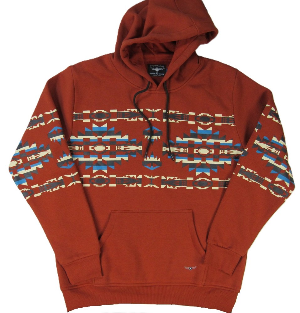 Fleece hoodie southwest aztec print Flying R Ranchwear by Ruddock – L – Large