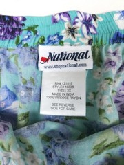 National Vintage 100% Viscose Rayon Purple And Blue Floral Lily Skirt Women’s 3X