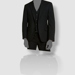 Alfani Men’s Black Slim Fit Jacket Vest Pants 3-Piece Suit Size 40R 34W 30L