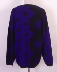 vintage 80s 90s World Trade Knits Black/Purple Abstract Sweater Chunky Knit SZ M