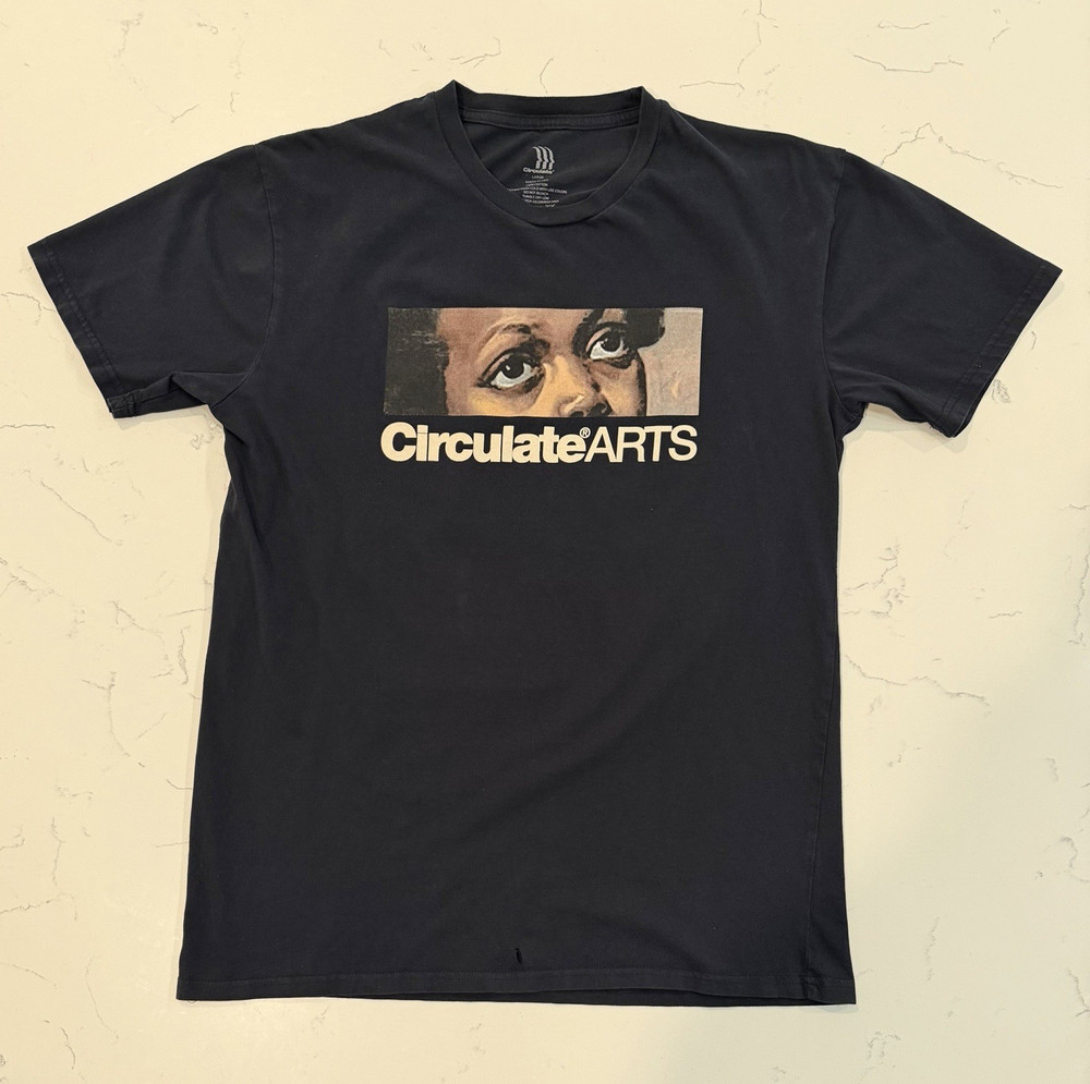 Circulate Worldwide Arts Graphic T-shirt Black Large Museum Art Tee