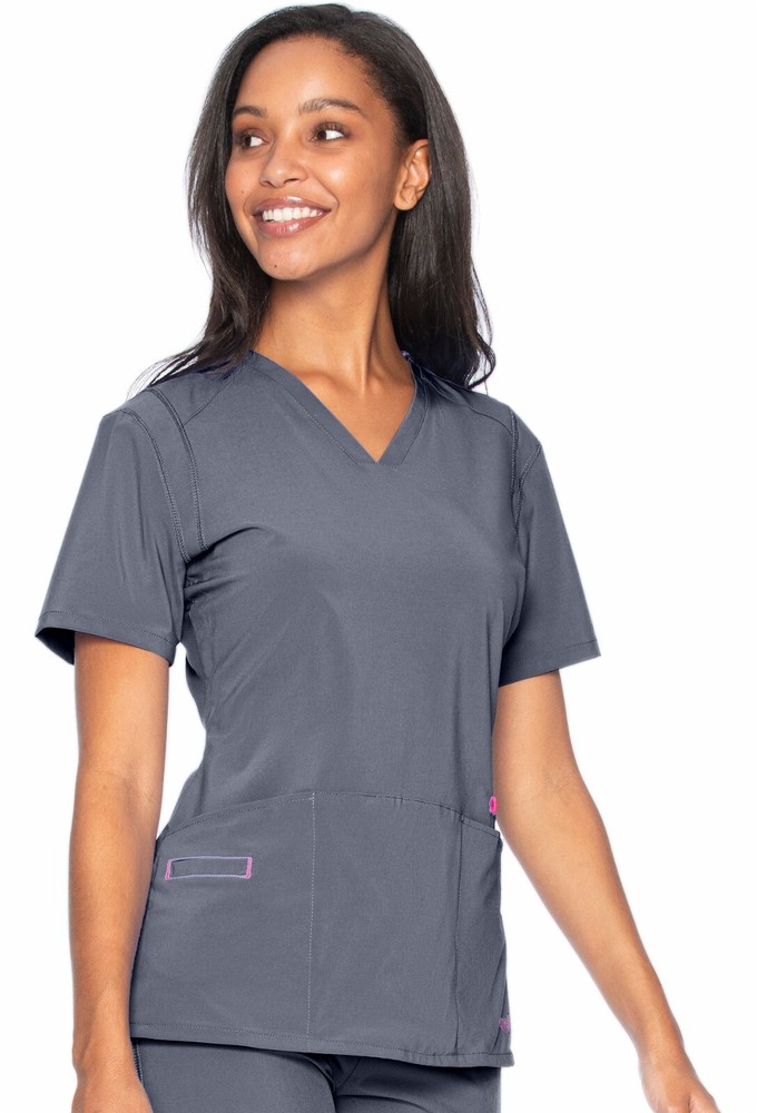 Smitten Women’s Size XXS Small Muti Solid Athletic Fit V-Neck Scrub Top S101002